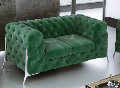 Chesterfield Couch 2-Seater Upholstered Seat Fabric Textile Couches Leather Sofas Sofa